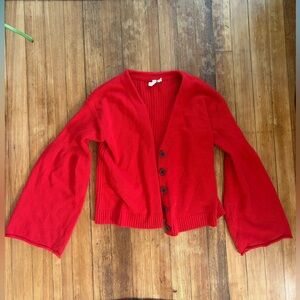 Anthropologie Red Women's Cardigan